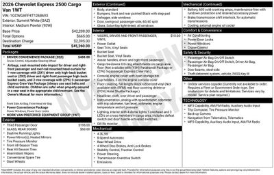 2026 Chevrolet Express Cargo WT