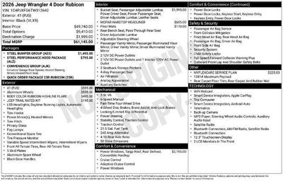 2026 Jeep Wrangler Rubicon 4 Door 4x4