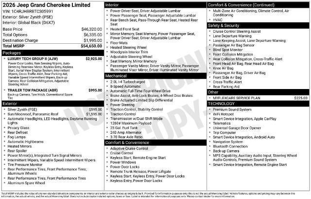 2026 Jeep Grand Cherokee Limited 4x4