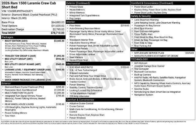 2026 RAM 1500 Laramie 4x4 Crew Cab 5'7" Box