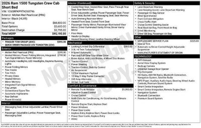 2026 RAM 1500 Tungsten 4x4 Crew Cab 5'7" Box