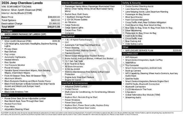 2026 Jeep Cherokee Laredo 4x4