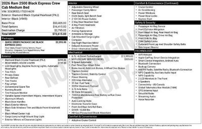 2026 RAM 2500 Tradesman 4x4 Crew Cab 6'4" Box