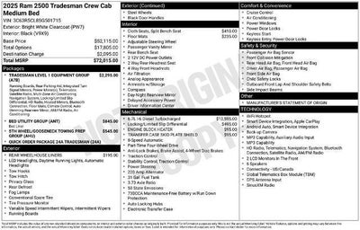 2025 RAM 2500 Tradesman 4x4 Crew Cab 6'4" Box