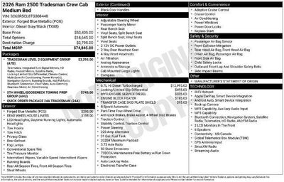 2026 RAM 2500 Tradesman 4x4 Crew Cab 6'4" Box