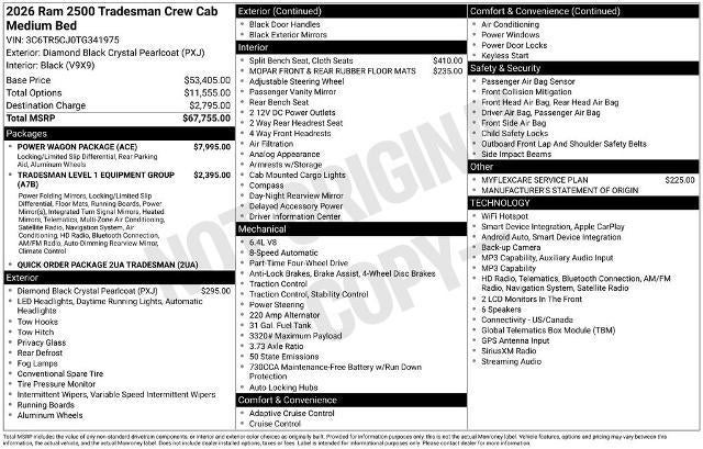 2026 RAM 2500 Tradesman 4x4 Crew Cab 6'4" Box