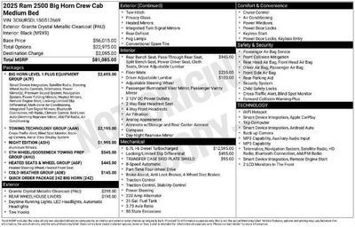 2025 RAM 2500 Big Horn 4x4 Crew Cab 6'4" Box