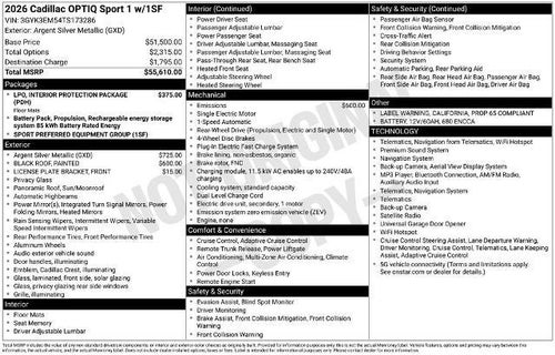 2026 Cadillac OPTIQ 4dr Sport